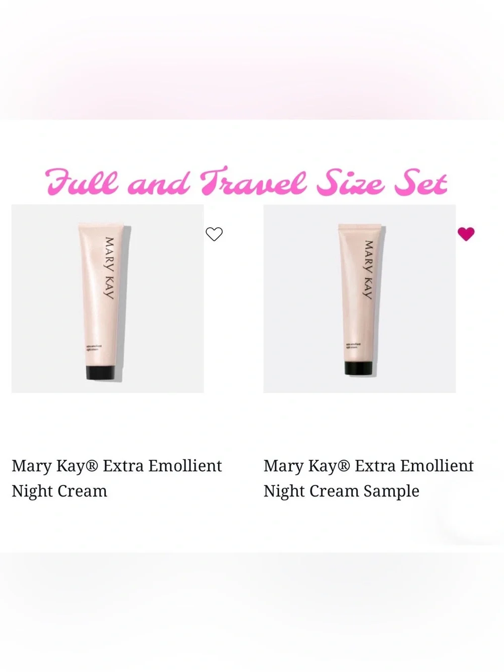 Mary Kay® Extra Emollient Night Cream 2.1 oz. AND 0.11 oz. Set